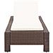 Lettino Prendisole con Cuscino Marrone in Polyrattan - Foto miniatura 7