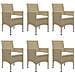 Set Mobili Da Pranzo Per Giardino 7 Pz Beige - Foto miniatura 5