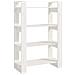 Libreria / divisorio Bianco 80x35x125 Cm Legno Massello Di Pino - Foto miniatura 1