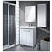 Mobile Sottolavabo Naperville, Mobiletto Per Bagno, Armadio A 2 Ante Con Specchio, Lavabo Non Incluso, 50x40h80 Cm, Bianco - Foto miniatura 1