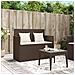 Panca Da Giardino Con Cuscini Marrone In Polyrattan - Foto miniatura 3