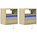 Comodini A Parete Con Luci Led 2 Pz Rovere Sonoma - Foto miniatura 3