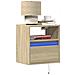 Comodini A Parete Con Luci Led 2 Pz Rovere Sonoma - Foto miniatura 1
