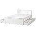 Letto Con Cassetti Contenitori Legno Di Pino Olendon 140 X 200 Cm Bianco - Foto miniatura 2