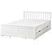 Letto Con Cassetti Contenitori Legno Di Pino Olendon 140 X 200 Cm Bianco - Foto miniatura 3
