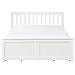 Letto Con Cassetti Contenitori Legno Di Pino Olendon 140 X 200 Cm Bianco - Foto miniatura 5