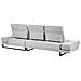 Divano Angolare 4 Posti Ikast Tessuto Grigio Chiaro Lato Sinistro - Foto miniatura 4