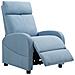 Poltrona Relax Reclinabile con Poggiapiedi in Tessuto Effetto Lino, 69x85x100 cm, Azzurro - Foto miniatura 1