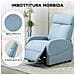 Poltrona Relax Reclinabile con Poggiapiedi in Tessuto Effetto Lino, 69x85x100 cm, Azzurro - Foto miniatura 5