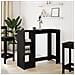 Tavolo Bar con Ripiano Nero 124x46x103,5 cm Legno Multistrato - Foto miniatura 3