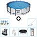 Piscina Fuori Terra - In Giro - 488x122 Cm - Grigio - Include Accessori Coordinati Cb32 - Foto miniatura 1