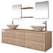 Set Mobili Da Bagno 9 Pz Con Lavabo E Rubinetto Beige - Foto miniatura 1