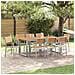 Set da Pranzo da Giardino 9 Pezzi Grigio in Acciaio e Legno Massello di Acacia - Foto miniatura 2