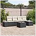 Set di 6 divani da giardino con cuscini Nero Polyrattan - Foto miniatura 2