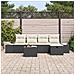 Set di 6 divani da giardino con cuscini Nero Polyrattan - Foto miniatura 3