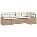 Set di divani da giardino 5 pezzi con cuscini - Rattan Polyrattan Beige - Foto miniatura 1