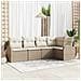 Set di divani da giardino 5 pezzi con cuscini - Rattan Polyrattan Beige - Foto miniatura 2