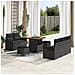 Set Divano da Giardino 8 Pezzi con Cuscini Nero Rattan Polietilene Acacia, Divano da Giardino 2 Posti con Cuscini Nero Rattan Polietilene, Set da Pranzo da Giardino 3 Pezzi con Cuscini Nero Rattan Polietilene Acacia - Foto miniatura 2