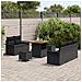 Set Divano da Giardino 8 Pezzi con Cuscini Nero Rattan Polietilene Acacia, Divano da Giardino 2 Posti con Cuscini Nero Rattan Polietilene, Set da Pranzo da Giardino 3 Pezzi con Cuscini Nero Rattan Polietilene Acacia - Foto miniatura 3