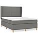Giroletto a Molle con Materasso Grigio Scuro 140x190 cm Tessuto - Foto miniatura 1