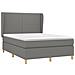Giroletto a Molle con Materasso Grigio Scuro 140x190 cm Tessuto - Foto miniatura 3