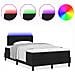 Letto con Box Spring e Materasso & Luce LED Nera 120x190 cm Tessuto - Foto miniatura 4