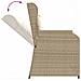 Panca Reclinabile da Giardino con Cuscini Beige in Polyrattan - Foto miniatura 7