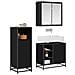 Set di mobili per il bagno 3 pcs Rovere Nero Legno multistrato - Foto miniatura 2