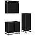 Set di mobili per il bagno 3 pcs Rovere Nero Legno multistrato - Foto miniatura 4