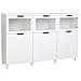 Credenza In Legno Bianco Con 3 Ante E 3 Cassetti 180x42x114h Cm - Foto miniatura 1