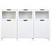 Credenza In Legno Bianco Con 3 Ante E 3 Cassetti 180x42x114h Cm - Foto miniatura 2