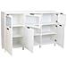 Credenza In Legno Bianco Con 3 Ante E 3 Cassetti 180x42x114h Cm - Foto miniatura 5