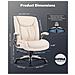 Grande e alto ufficio Sedia da direttore resistente con schienale alto e braccioli ripiegabili, ideale per il home office, beige - Foto miniatura 1