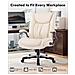 Grande e alto ufficio Sedia da direttore resistente con schienale alto e braccioli ripiegabili, ideale per il home office, beige - Foto miniatura 5