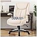 Grande e alto ufficio Sedia da direttore resistente con schienale alto e braccioli ripiegabili, ideale per il home office, beige - Foto miniatura 6