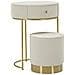 Comodino Toletta Vellit Crema Con Pouf Abbinato Ø52x70 Cm E Ø36x39 Cm - Foto miniatura 2