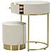 Comodino Toletta Vellit Crema Con Pouf Abbinato Ø52x70 Cm E Ø36x39 Cm - Foto miniatura 3