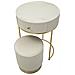 Comodino Toletta Vellit Crema Con Pouf Abbinato Ø52x70 Cm E Ø36x39 Cm - Foto miniatura 4
