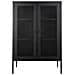 Armadio Melbourne In Acciaio Nero Con 2 Ante A Rete, 80×40×120 Cm - Foto miniatura 1