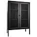 Armadio Melbourne In Acciaio Nero Con 2 Ante A Rete, 80×40×120 Cm - Foto miniatura 2