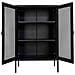 Armadio Melbourne In Acciaio Nero Con 2 Ante A Rete, 80×40×120 Cm - Foto miniatura 3
