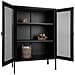 Armadio Melbourne In Acciaio Nero Con 2 Ante A Rete, 80×40×120 Cm - Foto miniatura 5