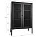 Armadio Melbourne In Acciaio Nero Con 2 Ante A Rete, 80×40×120 Cm - Foto miniatura 6