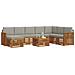 Set divani con cuscino 9 pcs Grigio Naturale e Chiaro - Foto miniatura 3