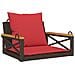 Panchina Dondolo con Cuscini Marrone 63x62x40 cm in Polyrattan - Foto miniatura 1