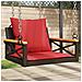 Panchina Dondolo con Cuscini Marrone 63x62x40 cm in Polyrattan - Foto miniatura 2