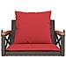 Panchina Dondolo con Cuscini Marrone 63x62x40 cm in Polyrattan - Foto miniatura 4