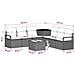 Set di divani 8 pz Nero e Blu Rattan sintetico e Acciaio - Foto miniatura 3