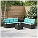 Set di divani 8 pz Nero e Blu Rattan sintetico e Acciaio - Foto miniatura 7
