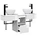 Set di mobili per il bagno 3 pz Bianco Lucido - Foto miniatura 4